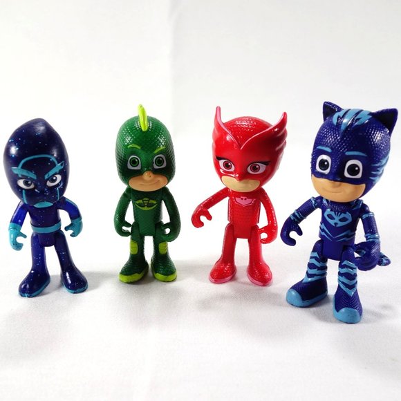 Just Play PJ Masks Cat Boy Owlette Gekko Night Ninja Lot of 4 Action Figures - Picture 2 of 8